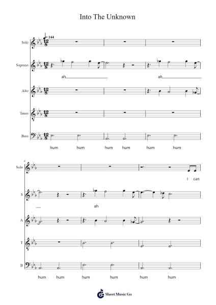 Into The Unknown 樂譜由 Kristen Anderson-Lopez/Robert Lopez - 編曲 Hebart Timron