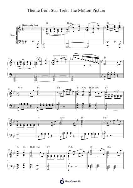 Theme from Star Trek: The Motion Picture Sheet Music by Jerry Goldsmith-Arr.Joedrich