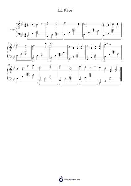La Pace Sheet Music by Yoko Shimomura-Arr.Quinliet