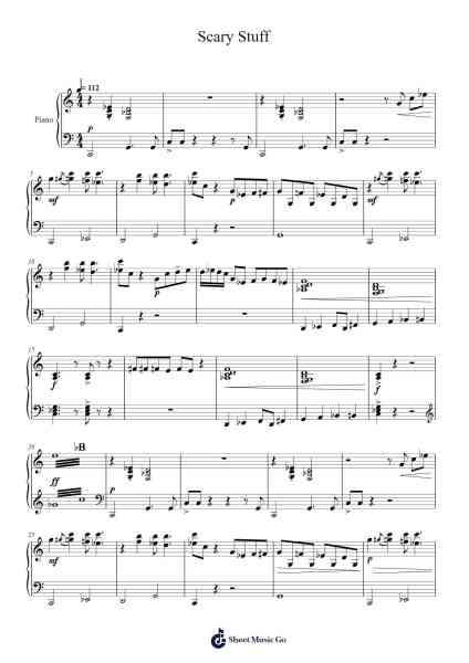 Scary Stuff Sheet Music by Sarah Watts-Arr.Marjill