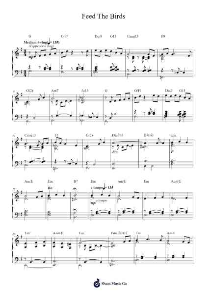 Feed The Birds Sheet Music by Richard M. Sherman/Robert B. Sherman-Arr.Dwightlind