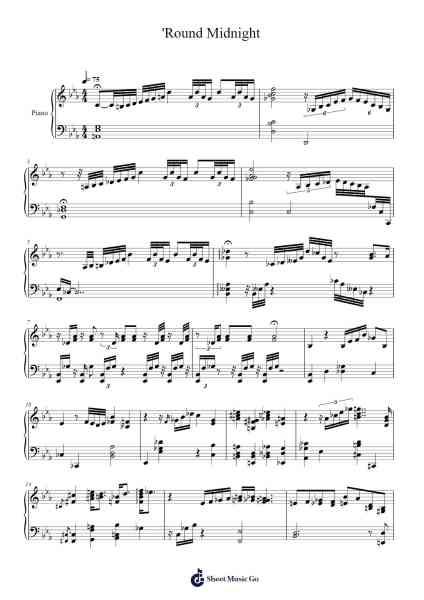 'Round Midnight 樂譜由 Thelonious Monk - 編曲 Blairharte Titess