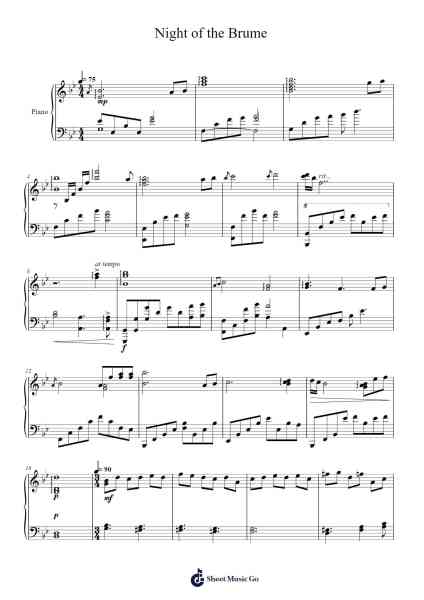 Night of the Brume Sheet Music by Mayashi Soken-Arr.Thomfrank Springper