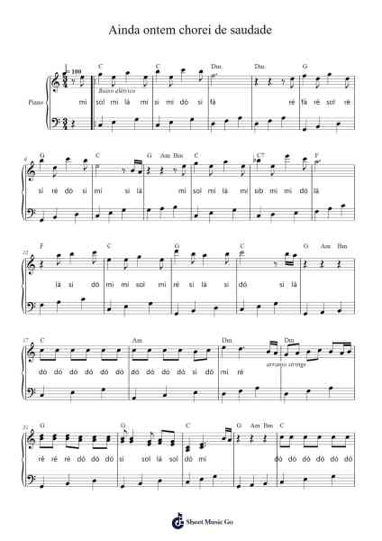 Ainda ontem chorei de saudade Sheet Music by Eduardo Costa-Arr.Housebuck Boylejones