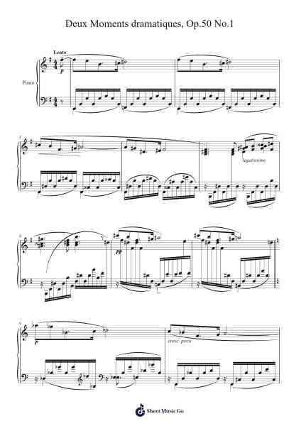 Deux Moments dramatiques, Op. 50 No. 1 Sheet Music by Felix Blumenfeld-Arr.Saxroy