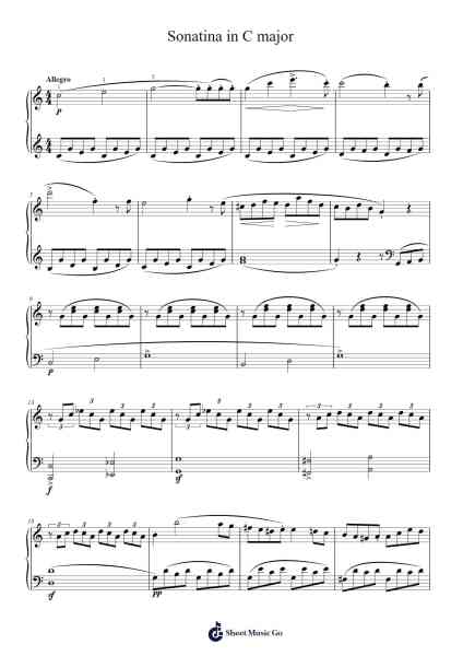 Sonatina in C Major Sheet Music by F. D. Kahlau-Arr.Kayien Goldine