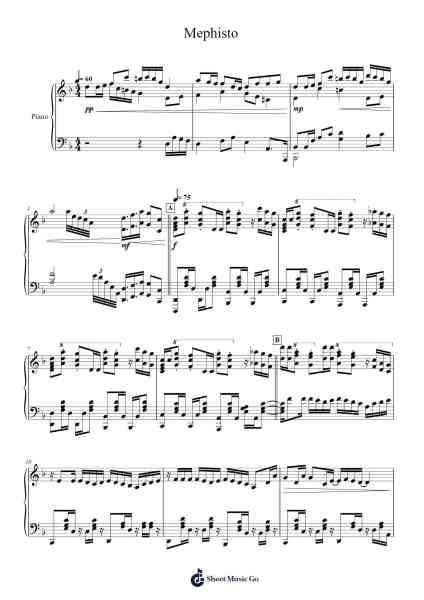 Mephisto Sheet Music by QUEEN BEE (Ziyoou-vachi)-Arr.Dunkin Betcie