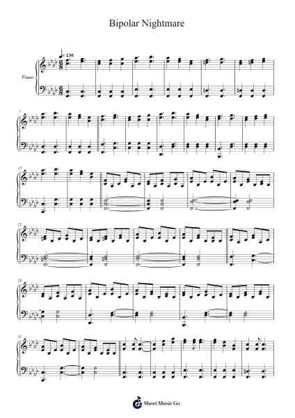 Bipolar Nightmare Sheet Music by Nier:Automata-Arr.Chloepole