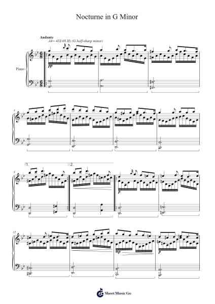 Nocturne in G Minor Sheet Music by TheMazter1337-Arr.Chloepole