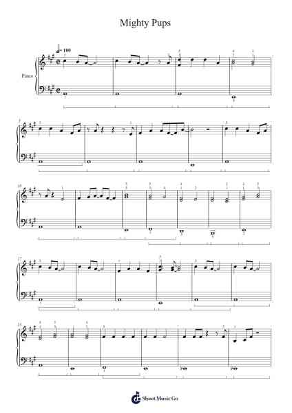 Mighty Pups Sheet Music by PAW Patrol-Arr.Olch