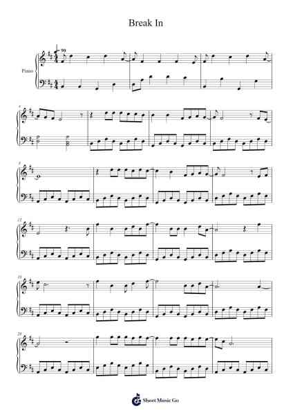 Break In Sheet Music by Halestorm-Arr.Gemgene