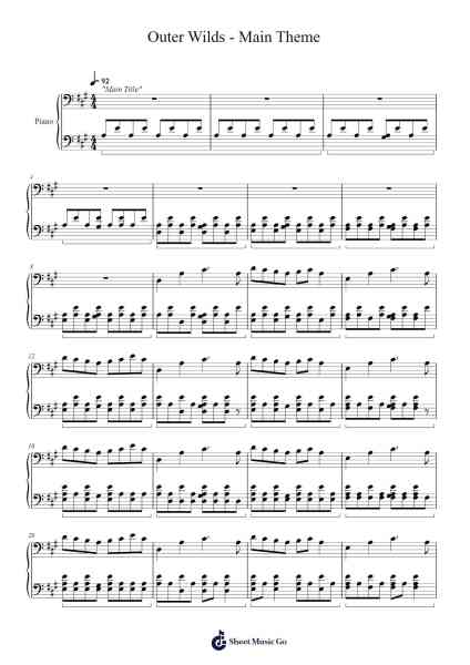 Outer Wilds - Main Theme Sheet Music by Andrew Prahlow-Arr.Elboyce