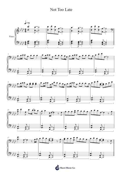 Not Too Late Sheet Music by ATEEZ-Arr.Jesphy Vebmons