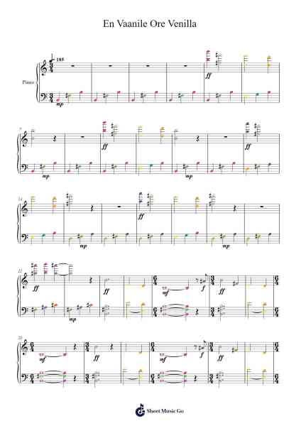En Vaanile Ore Venilla Sheet Music by Vishwak Saravanan-Arr.Belllas Priestsopp