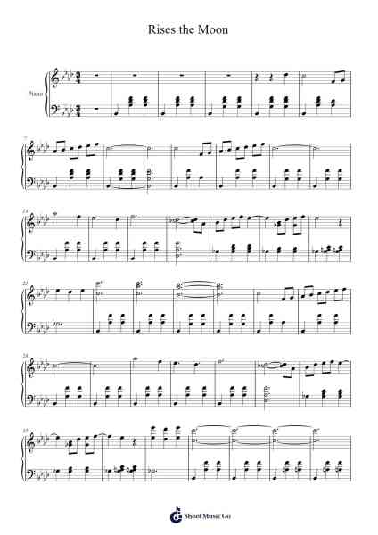 Rises the Moon Sheet Music by liana flores-Arr.Chrisboyd Crosean