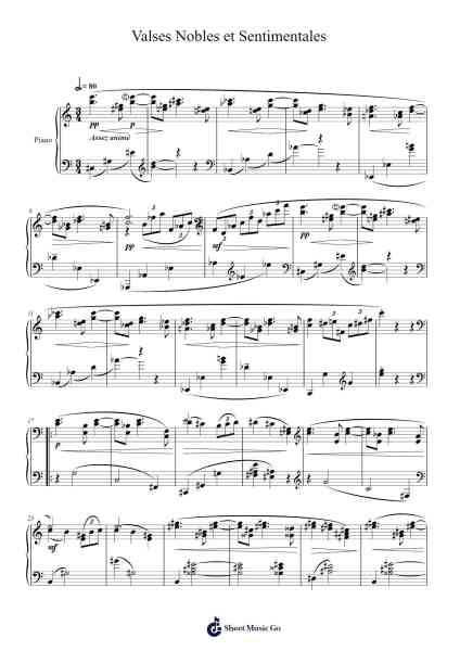 Valses Nobles et Sentimentales, IV. Assez animé Sheet Music by Maurice Ravel-Arr.Westiane Brid