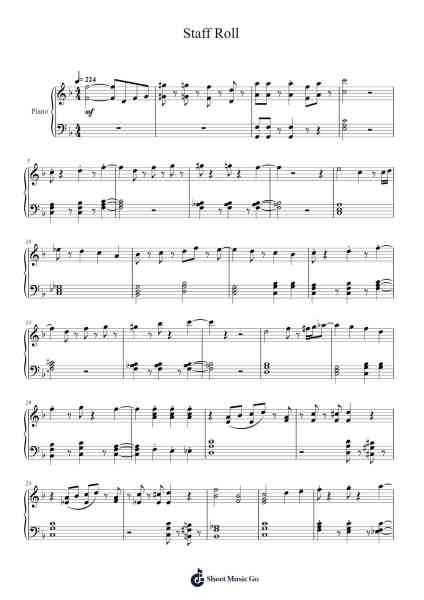 Staff Roll Sheet Music by Shiho Fujii-Arr.Payrusk