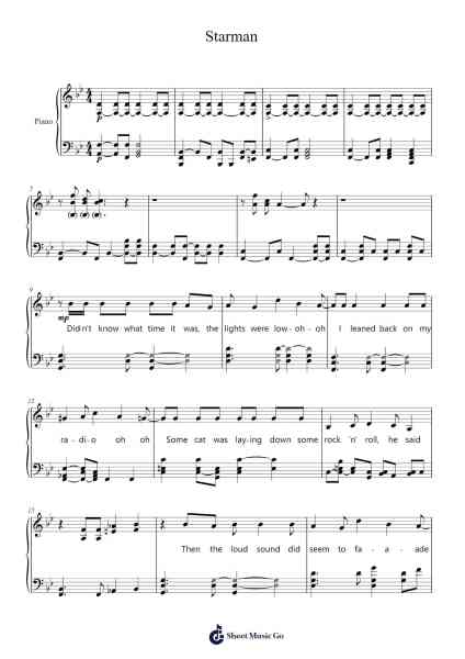 Starman Sheet Music by David Bowie-Arr.Jonric