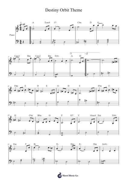 Destiny Orbit Theme Sheet Music by Martin O'Donnell-Arr.Tybey