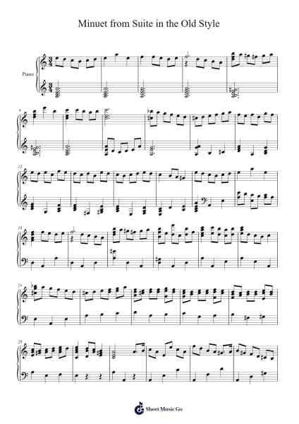 Minuet from Suite in the Old Style Sheet Music by Alfred Schnittke-Arr.Hodggrote Yvescole