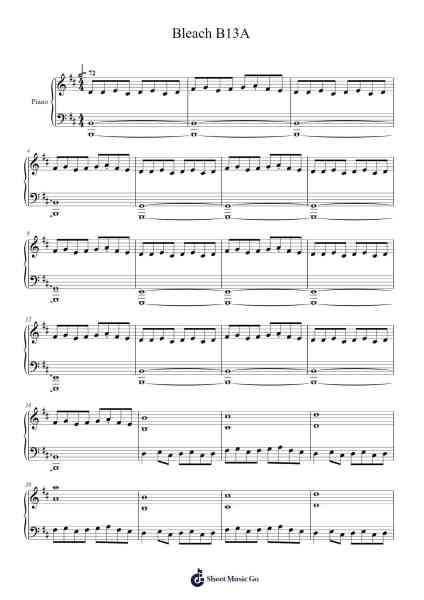 Bleach B13A Sheet Music by Cromny Titen-Arr.Lawwald