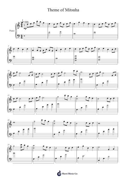 Fireworks Festival, Theme of Mitsuha, Date Sheet Music by RADWIMPS-Arr.Chesria