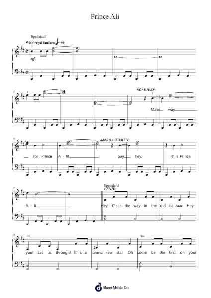Prince Ali Sheet Music by Will Smith-Arr.Jefple
