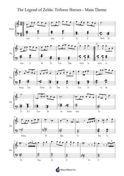 The Legend of Zelda: Triforce Heroes - Main Theme Sheet Music by Ryo Nagamatsu-Arr.Leoduke Hodwey