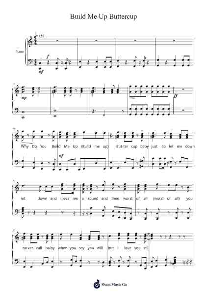 Build Me Up Buttercup Sheet Music by The Temptations-Arr.Pomiles