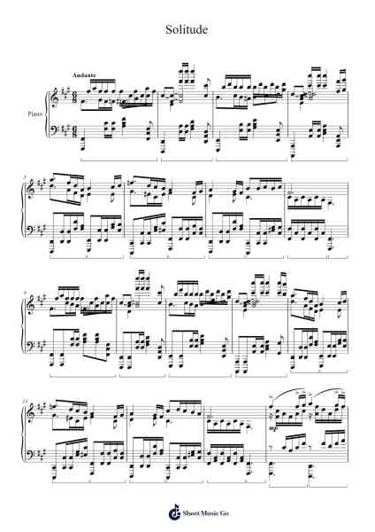 Étude in F-sharp minor, Op 4 No. 4 - "Solitude" Sheet Music by Cydtri R/Cydtri Y-Arr.Churkiel Uliam