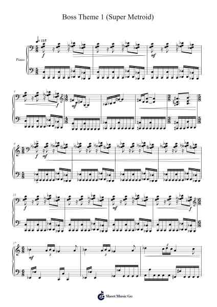 Boss Theme 1 (Super Metroid) Sheet Music by Kenji Yamamoto/Minako Hamano-Arr.Wheatmia