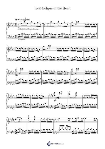 Total Eclipse of the Heart Sheet Music by Bonnie Tyler-Arr.Bonrian Vanqe