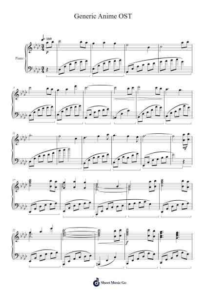 Generic Anime OST Sheet Music by Jesnel Lessibyl-Arr.Toutpeg
