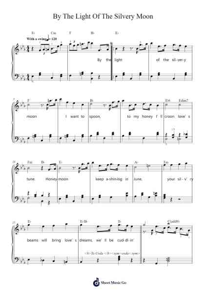 By The Light Of The Silvery Moon Sheet Music by Doris Day-Arr.Dukim
