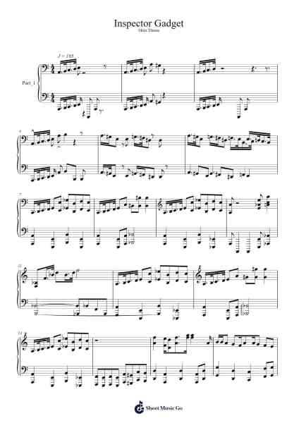 Inspector Gadget Sheet Music by Saban and Levy-Arr.Jofield