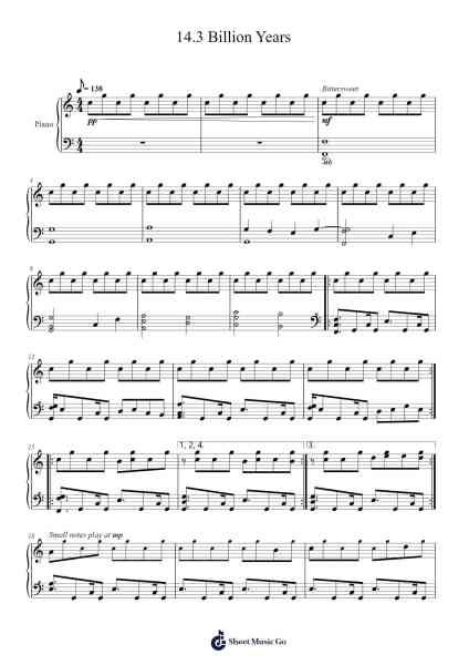 14.3 Billion Years Sheet Music by Andrew Prahlow-Arr.Joyli Glanions