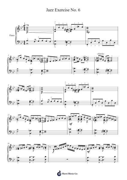 Jazz Exercise No. 6 Sheet Music by Oscar Peterson-Arr.Herkyle