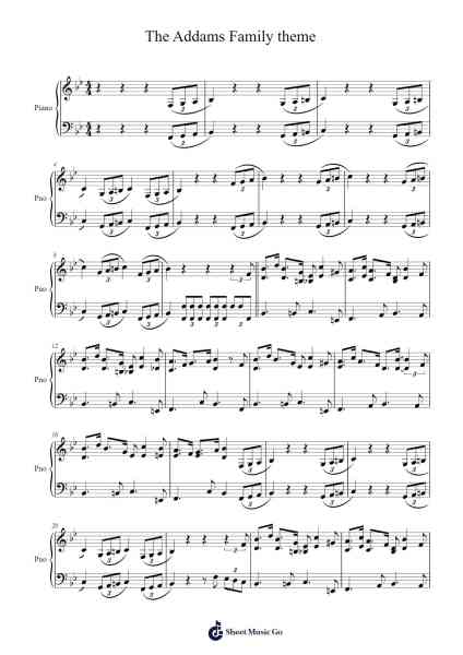 The Addams Family Theme Sheet Music by Vic Mizzy-Arr.Childdy Whitkin