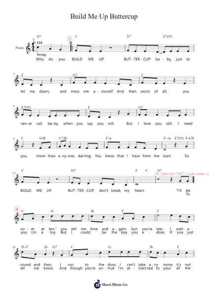 Build Me Up Buttercup Sheet Music by The Foundations-Arr.Oryet Zosoll