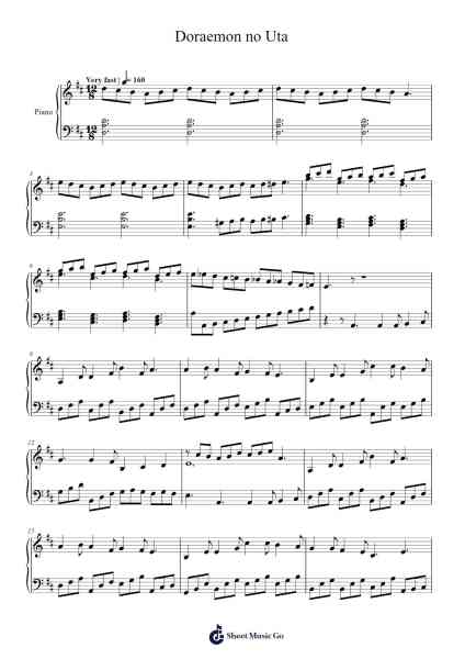 Doraemon no Uta Sheet Music by undefined-Arr.Rooven