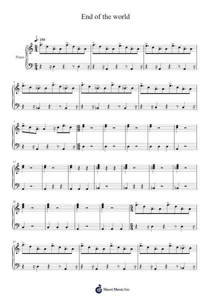 End of the world Sheet Music by Rob Dickinson-Arr.Shertram