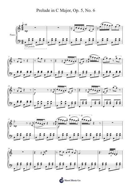 Prelude in C Major, Op. 5, No. 6 Sheet Music by Ramskay-Arr.O'Cady Bobde