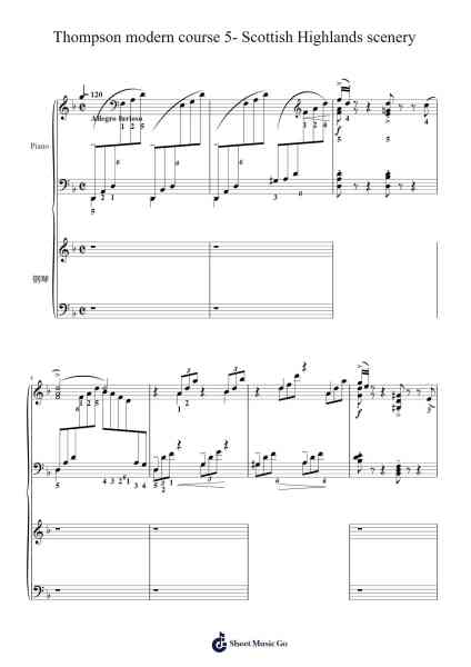 Thompson modern course 5- Scottish Highlands scenery Sheet Music by John Thompson-Arr.Payrusk