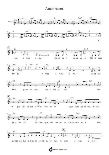 Amor Amor Sheet Music by Julio Iglesias-Arr.Manpiers