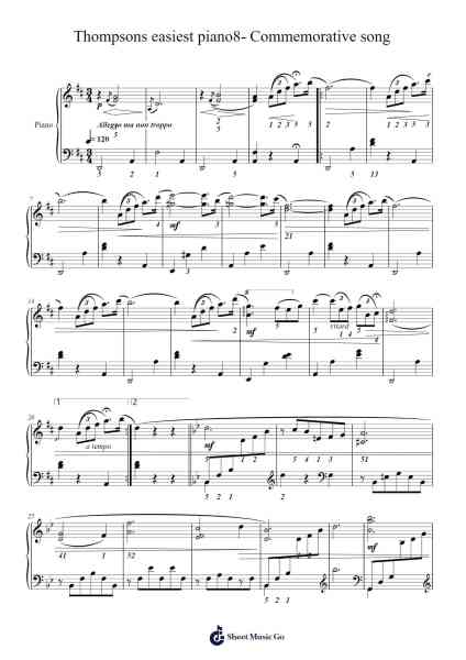 Thompsons easiest piano8- Commemorative song Sheet Music by John Thompson-Arr.Xanbrowne