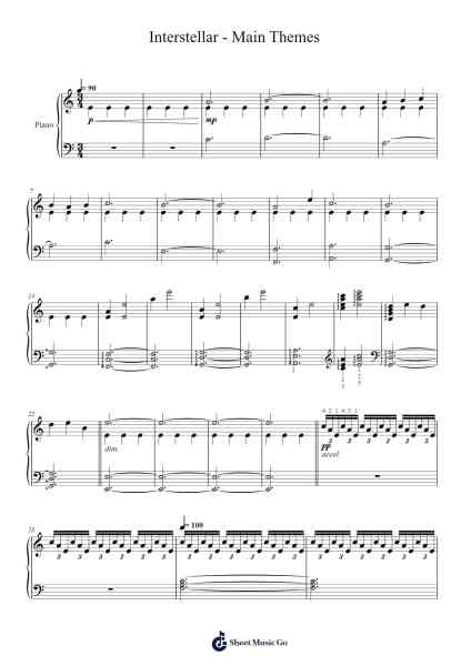 Interstellar - Main Themes Sheet Music by Hans Zimmer-Arr.Malke Wordby