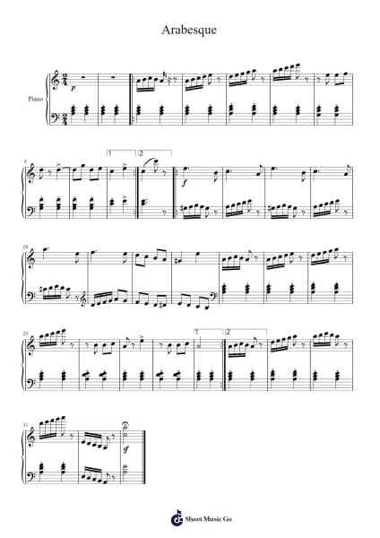 Arabesque No. 1 in E Major, L. 66 악보 undefined - 편곡 Harjo