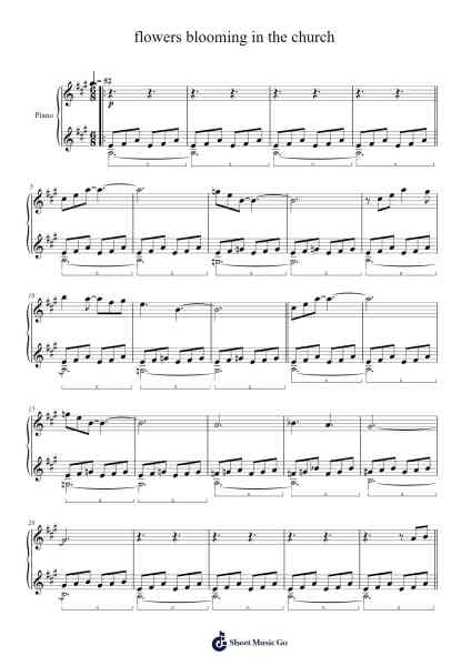 flowers blooming in the church Sheet Music by Nobuo Uematsu-Arr.Priney Grelen