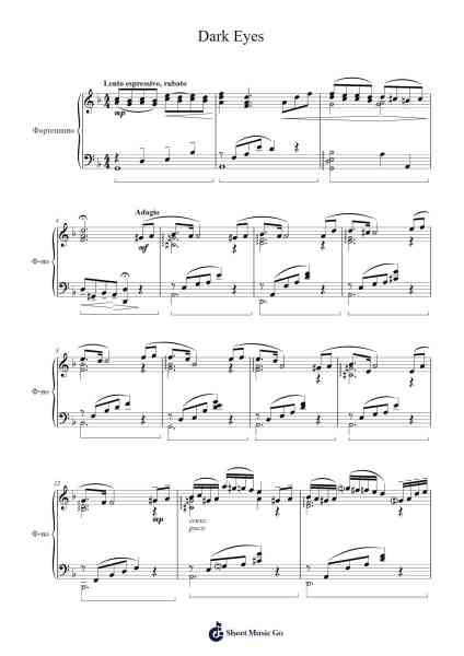 Dark Eyes Sheet Music by Florian Hermann-Arr.Bardthea Faylotte