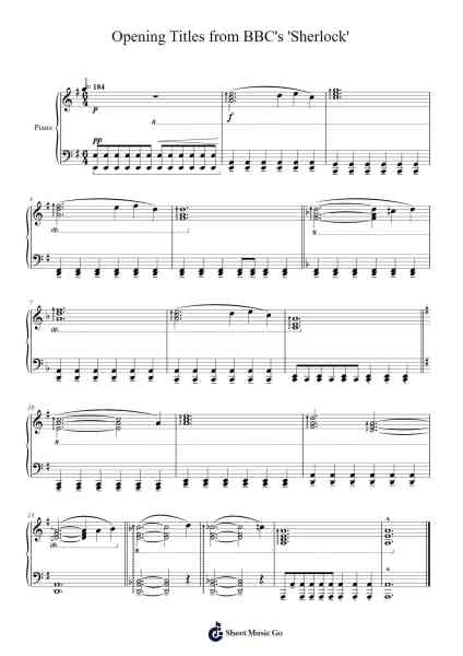 Opening Titles from BBC's 'Sherlock' Sheet Music by Kriskell Bachwolf-Arr.Evejob